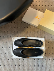 THE ROW 26S BALLET FLATS IN BLACK MESH