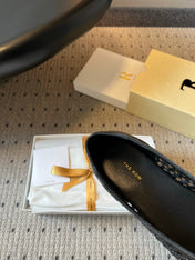 THE ROW 26S BALLET FLATS IN BLACK MESH