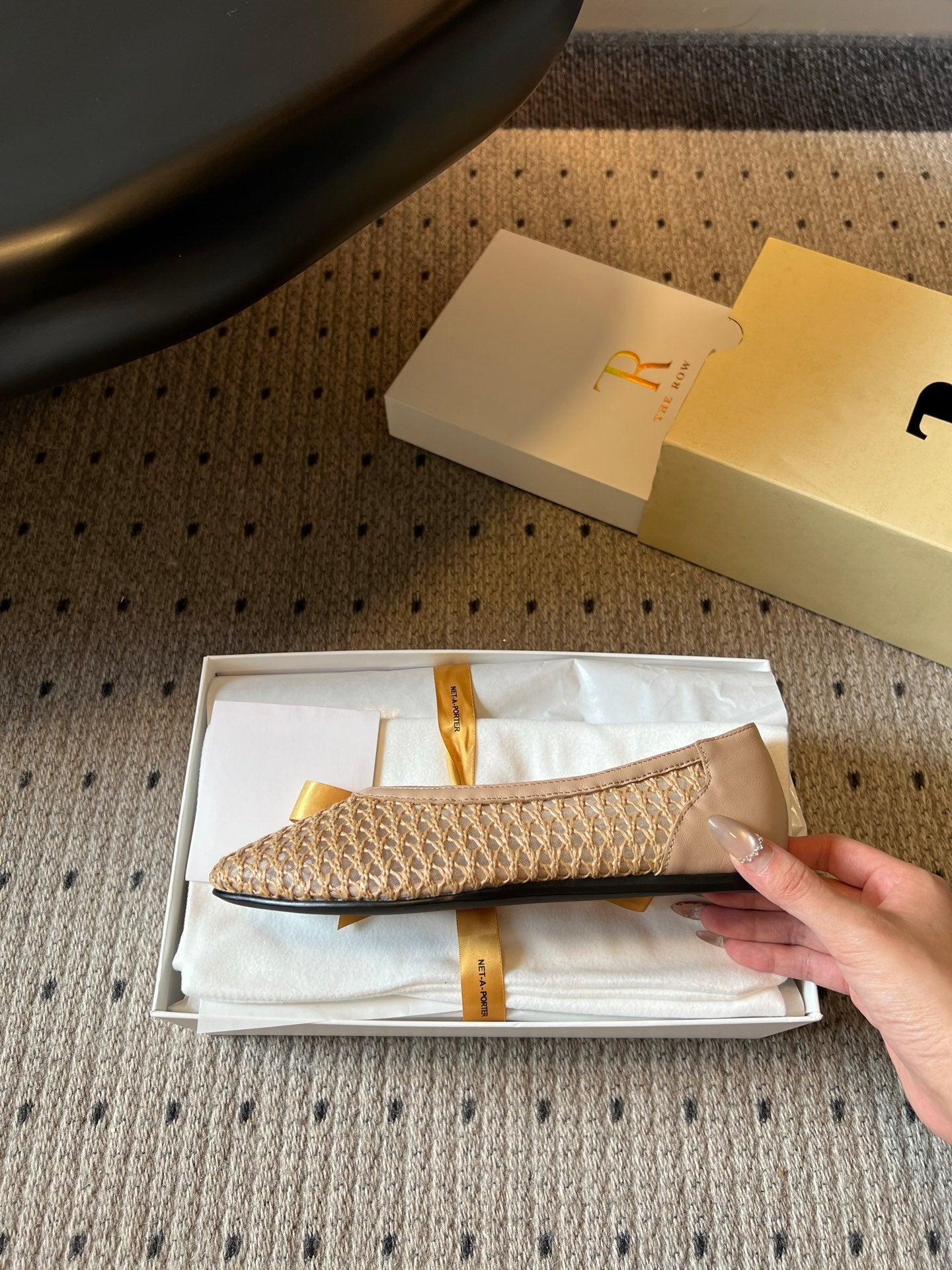 THE ROW 26S BALLET FLATS IN NUDE BEIGE MESH
