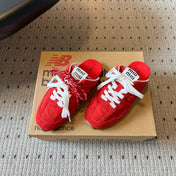 MIUMIU 26S SNEAKER MULES IN RED SUEDE MIX FABRIC