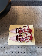 VALENTINO 26S ROCKSTUD HIGH HEELS 40 MM IN NUDE PINK CALFSKIN