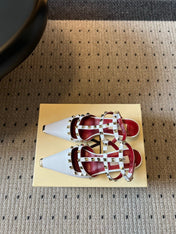 VALENTINO 26S ROCKSTUD HIGH HEELS 40 MM IN WHITE CALFSKIN