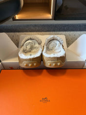 HM 26S DESTIN MULES IN CAMEL BROWN SUEDE