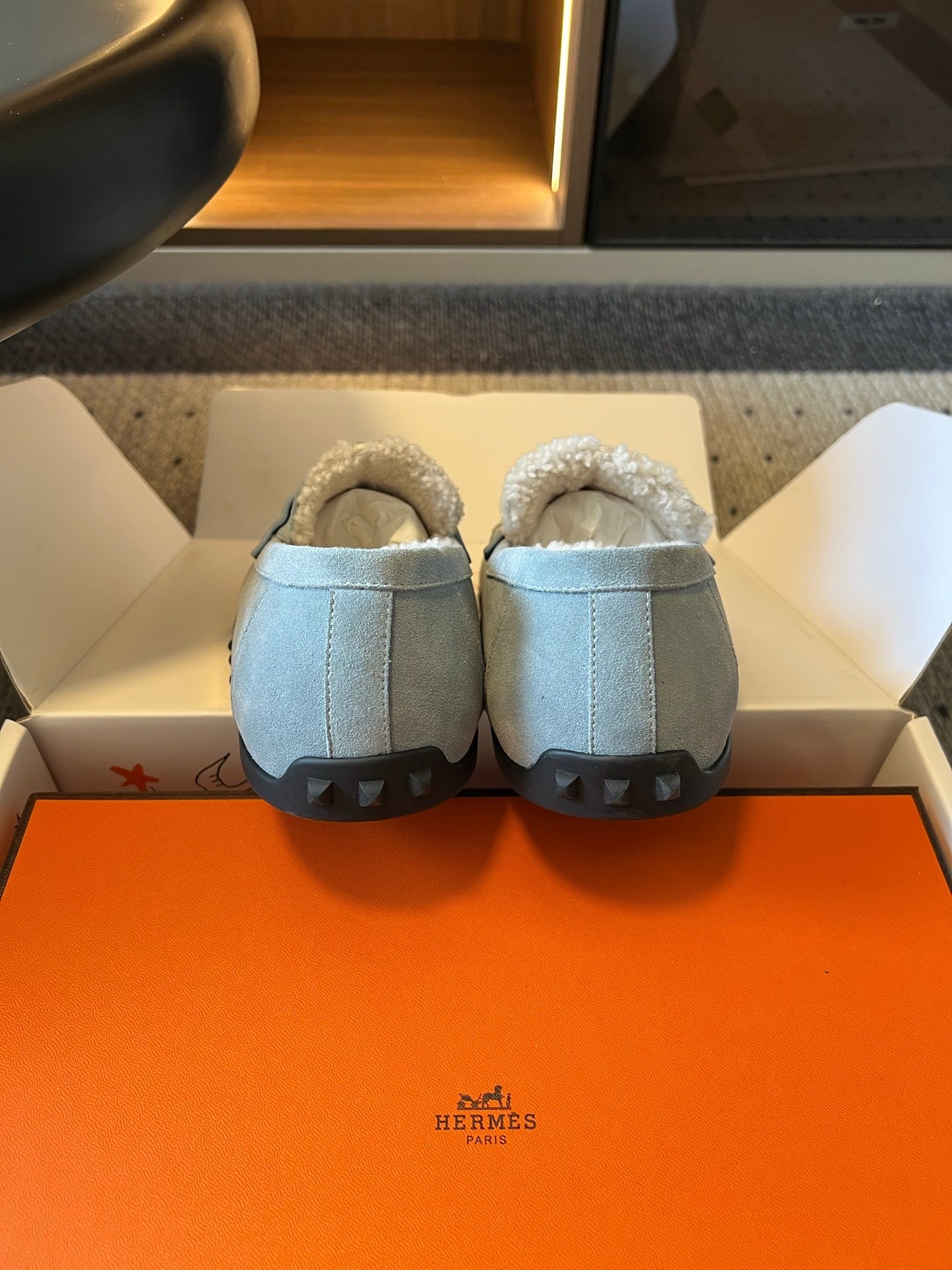 HM 26S DESTIN LOAFERS IN LIGHT BLUE SUEDE