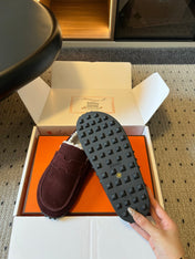 HM 26S DESTIN LOAFERS IN DARK RED SUEDE
