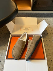 HM 26S DESTIN LOAFERS IN GREYISH BEIGE SUEDE