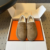 HM 26S DESTIN LOAFERS IN GREYISH BEIGE SUEDE