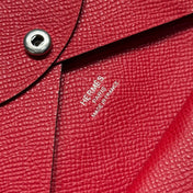 CALVI DUO COMPACT CARD HOLDER IN CRIMSON PINK EPSOM CALFSKIN