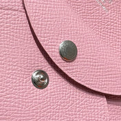 CALVI DUO COMPACT CARD HOLDER IN ROSE SAKURA EPSOM CALFSKIN