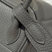 HERMES 25S MINI LINDY 19 IN CLOUD GRAY CALFSKIN SILVER HARDWARE