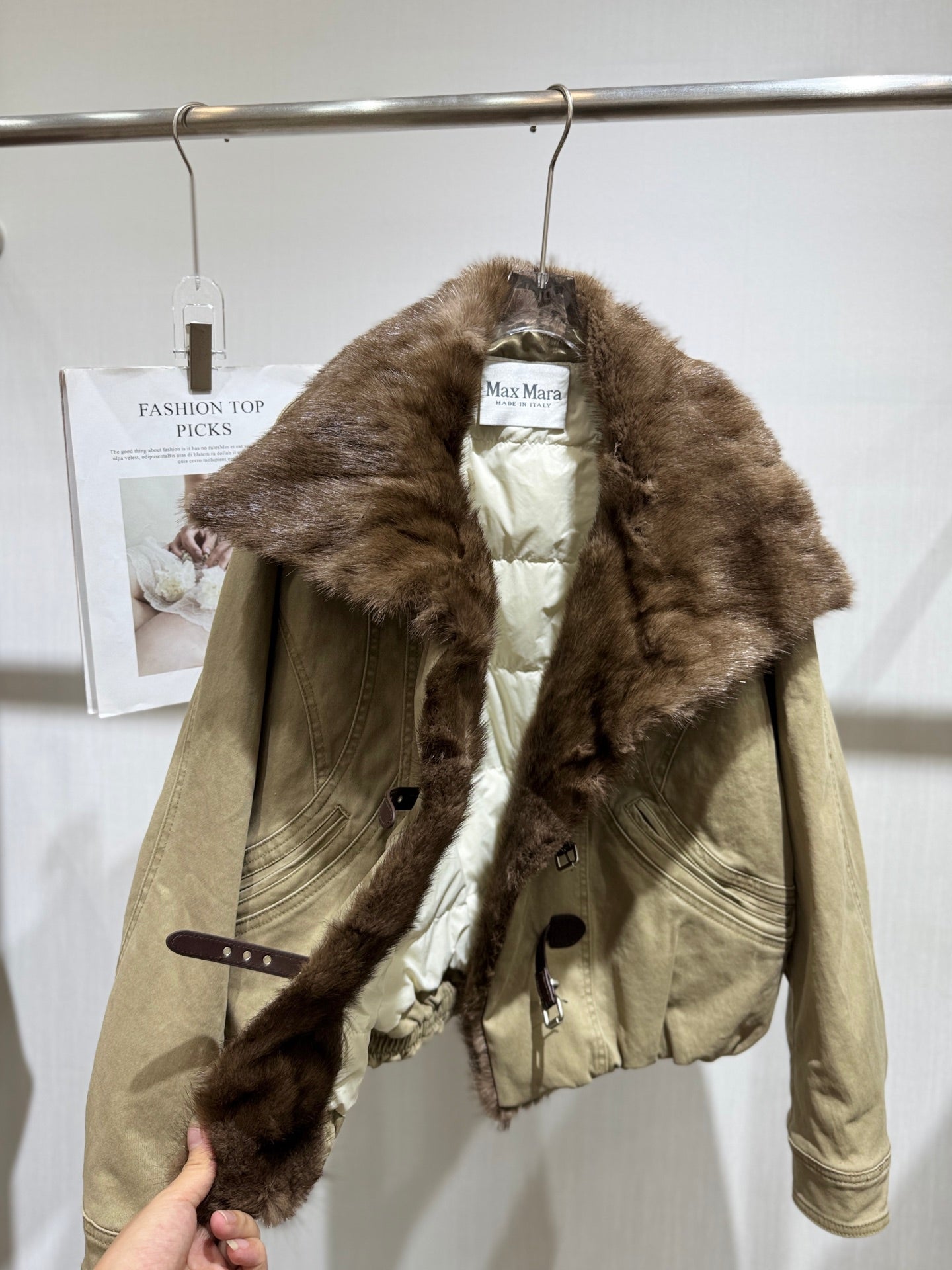 MAXMARA 26S FUR-COLLAR DENIM JACKET 338