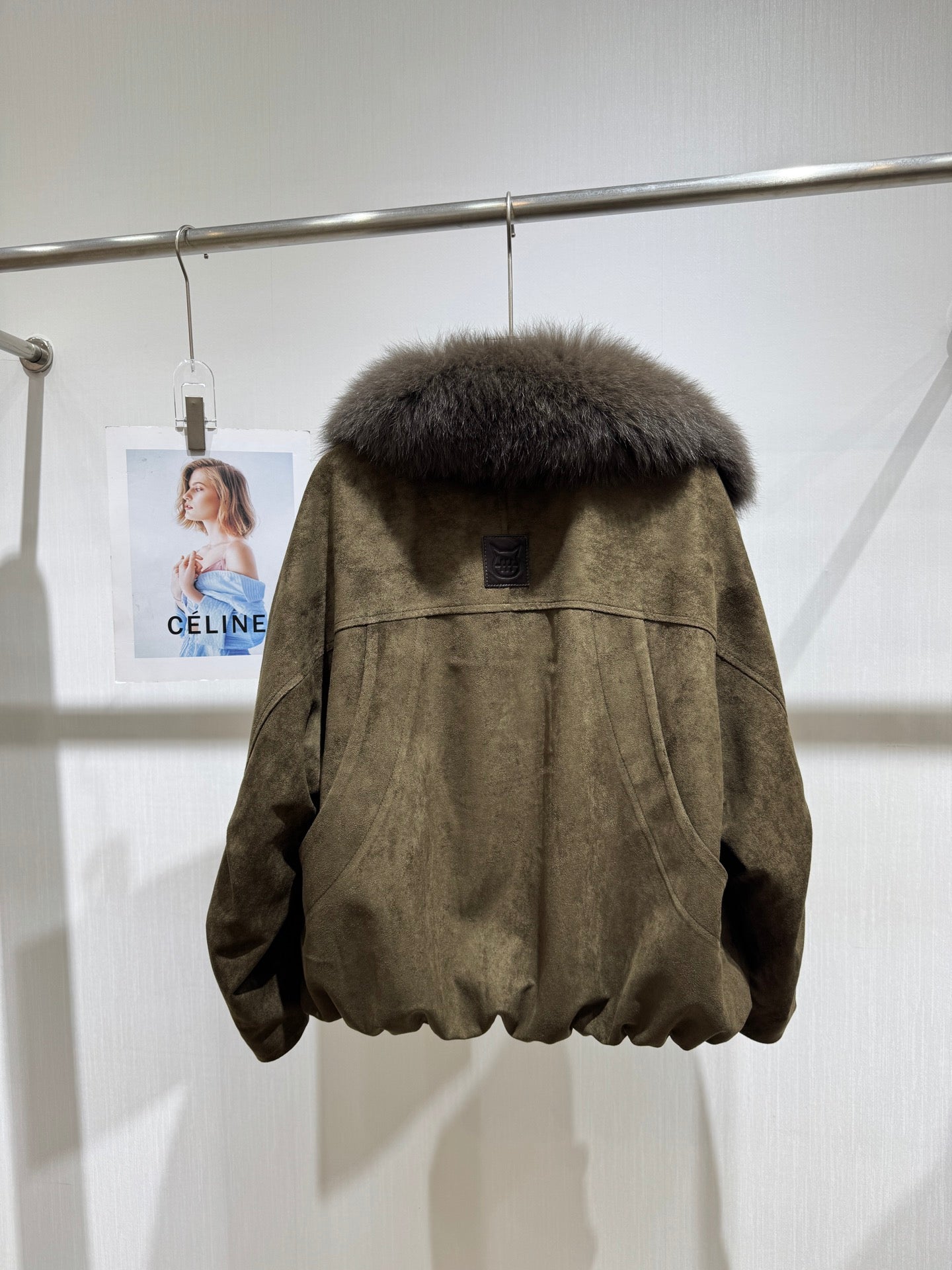 MAXMARA 26S FUR-TRIMMED SUEDE JACKET 337