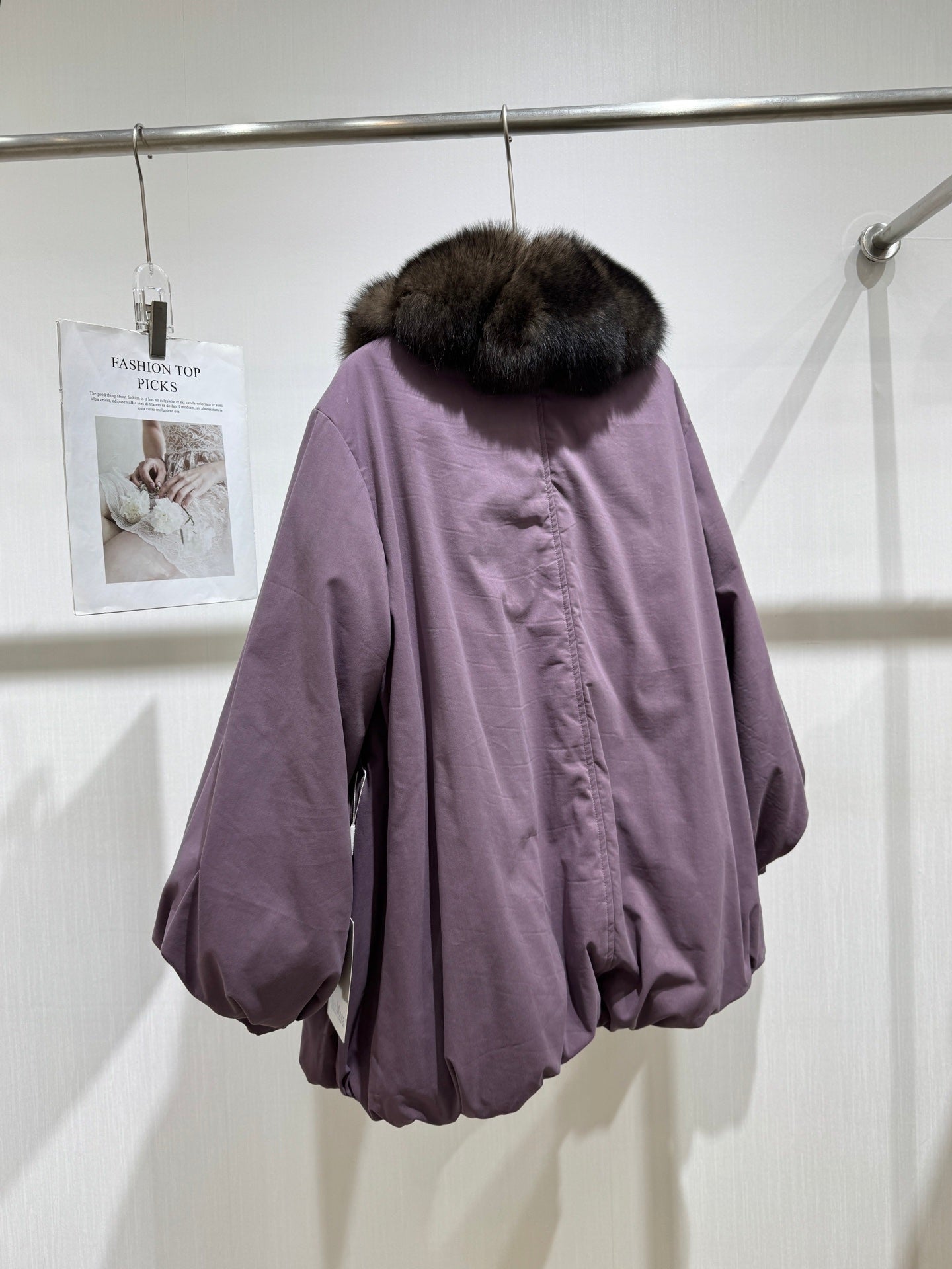 MAXMARA 26S FUR-TRIMMED BELTED JACKET 328