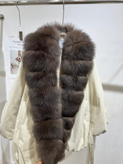 MAXMARA 26S FUR-TRIMMED BELTED JACKET 330