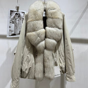 MAXMARA 26S FUR-TRIMMED SUEDE JACKET 293