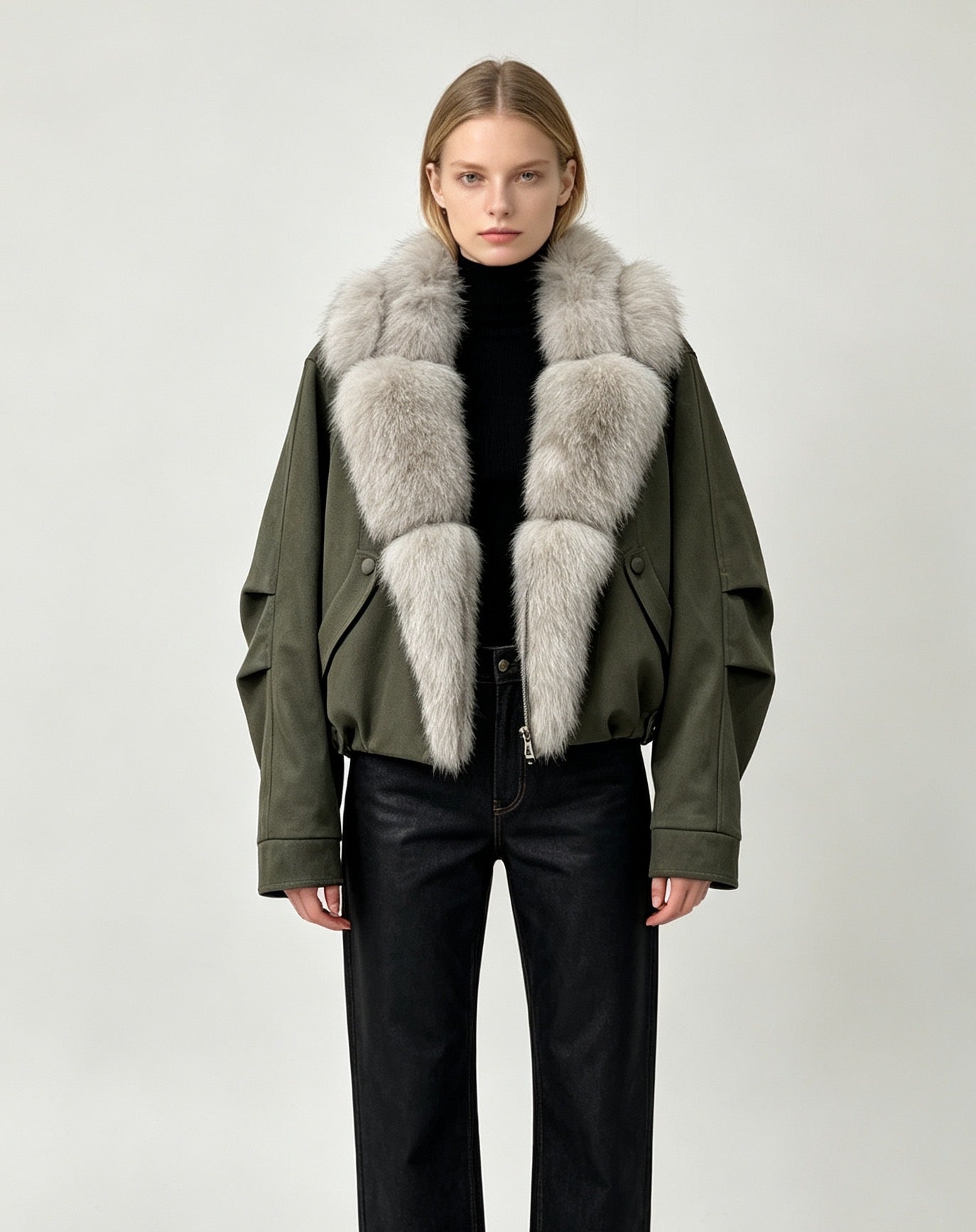 MAXMARA 26S FUR-TRIMMED SUEDE JACKET 287