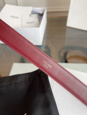 TRIOMPHE BELT 24MM IN WINE RED CALFSKIN WITH GOLD BUCKLE