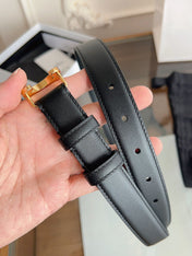CELINE 26S BELT 25 MM IN BLACK CALFSKIN 669837