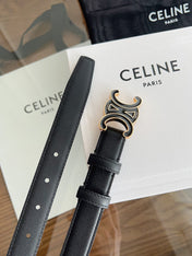 CELINE 26S BELT 25 MM IN BLACK CALFSKIN 669837
