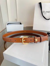 CELINE 26S BELT 25 MM IN BROWN CALFSKIN 669846