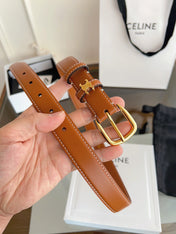 CELINE 26S BELT 25 MM IN BROWN CALFSKIN 669846