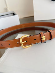 CELINE 26S BELT 25 MM IN BROWN CALFSKIN 669846