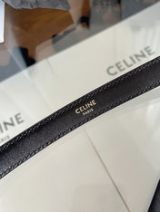 CELINE 26S BELT 18 MM IN BLACK CALFSKIN 658527