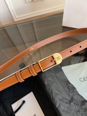 CELINE 26S BELT 18 MM IN BROWN CALFSKIN 658528
