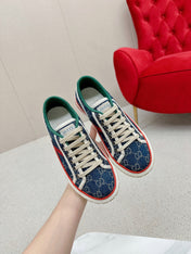 GUCCI 26S LOW TOP SNEAKERS IN BLUE DENIM STYLE 25