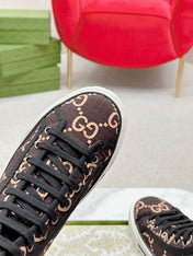 GUCCI 26S HIGH TOP SNEAKERS IN BROWN GG MONOGRAM CANVAS