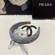 THICK HEADBAND IN BLUE MIX WHITE KNITTED FABRIC 432807