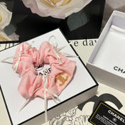 FLAMINGO PINK WRINKLED FABRIC SCRUNCHIE 432825