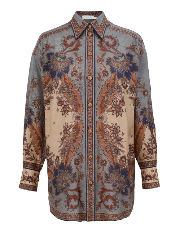 ZIMMERMANN 26S LONG-SLEEVE SHIRT & MAXI SKIRT SET 235