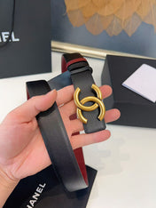 CHANEL 26S BELT 30 MM IN BLACK CALFSKIN 658695