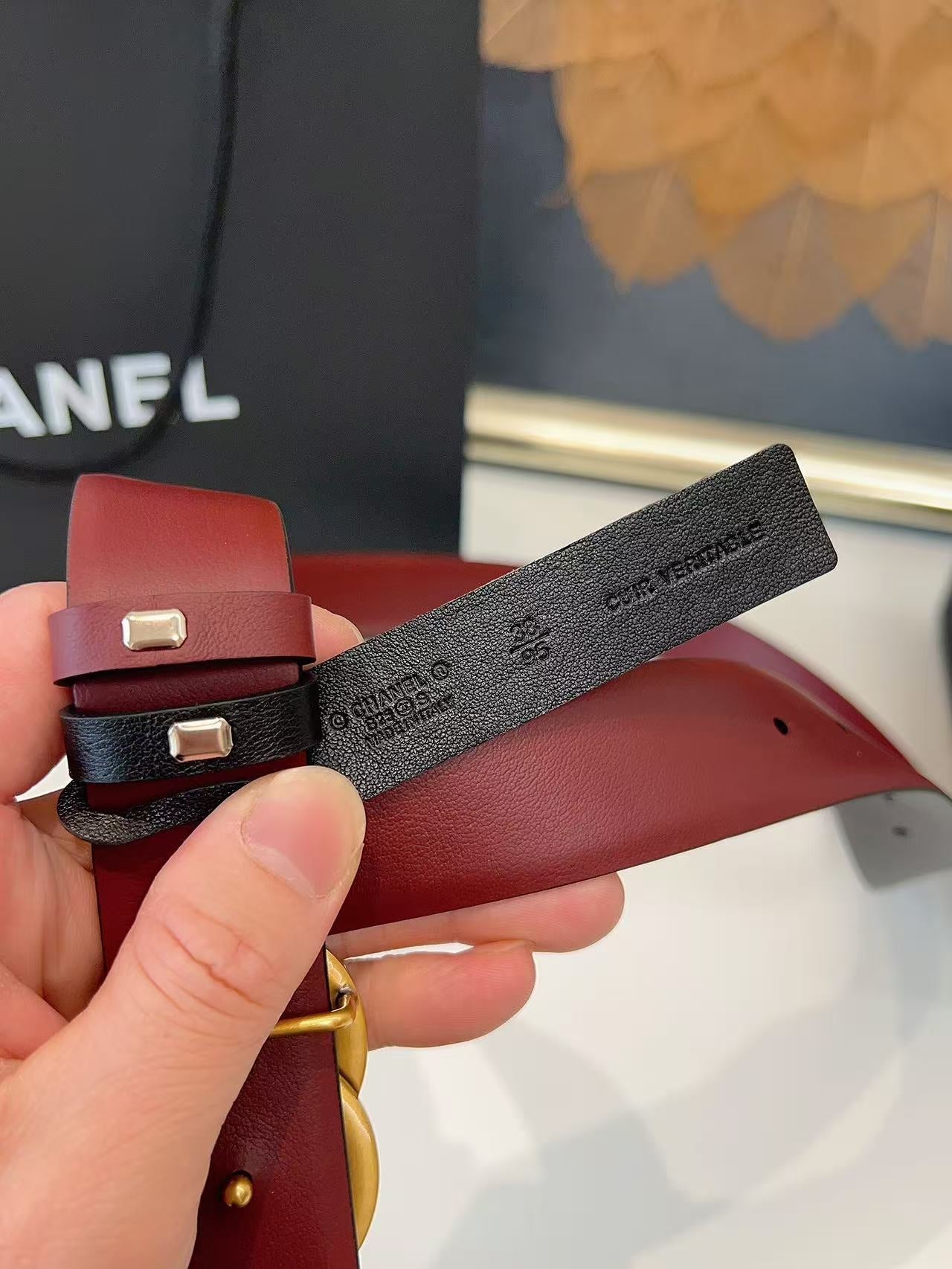 CHANEL 26S BELT 30 MM IN BLACK CALFSKIN 658695