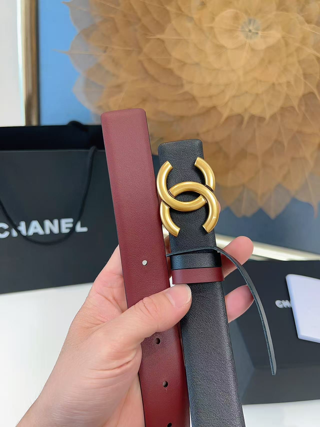 CHANEL 26S BELT 30 MM IN BLACK CALFSKIN 658695