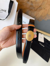 CELINE 26S BELT 25 MM IN BLACK CALFSKIN 672298