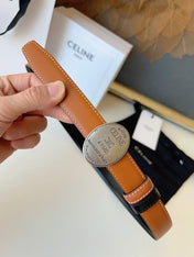 CELINE 26S BELT 25 MM IN BROWN CALFSKIN 672300