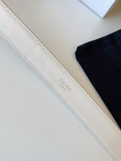 CELINE 26S BELT 25 MM IN WHITE CALFSKIN 672302