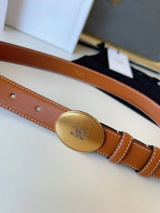 CELINE 26S BELT 25 MM IN BROWN CALFSKIN 672303