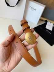CELINE 26S BELT 25 MM IN BROWN CALFSKIN 672303
