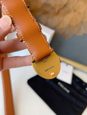 CELINE 26S BELT 25 MM IN BROWN CALFSKIN 672303