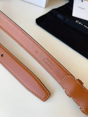 CELINE 26S BELT 25 MM IN BROWN CALFSKIN 672303