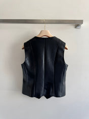 MIUMIU LEATHER VEST STYLE 728