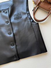MIUMIU LEATHER VEST STYLE 726