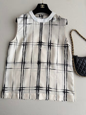 CHANEL 26S SLEEVELESS SILK TOP STYLE 1210