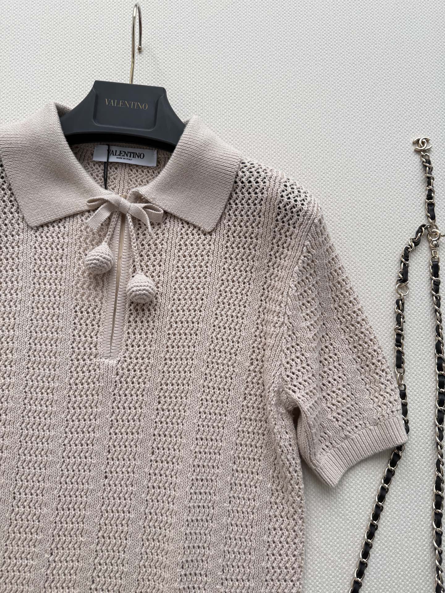 VALENTINO 26S SHORT-SLEEVE KNIT POLO SHIRT 468