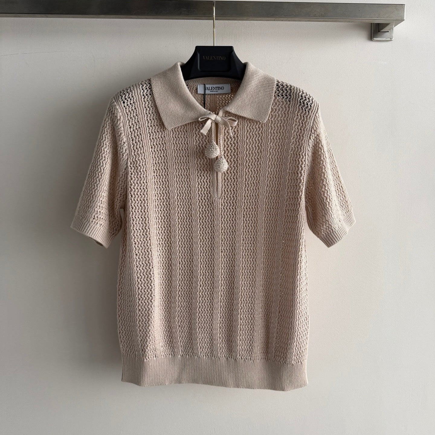 VALENTINO 26S SHORT-SLEEVE KNIT POLO SHIRT 468