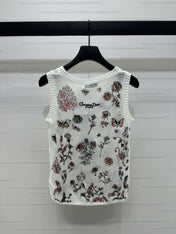 DIOR FLORAL EMBROIDERED KNITTED TANK TOP 276693