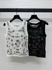 DIOR FLORAL EMBROIDERED KNITTED TANK TOP 276693
